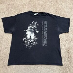 Vintage Metal Gear Solid 4 Guns Of The Patriots T-Shirt Mens XL Black Video Game